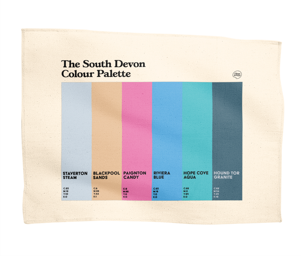 Colours of South Devon Tea Towel