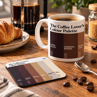 Coffee Lovers Coaster and Mug gift featuring the colours of coffee