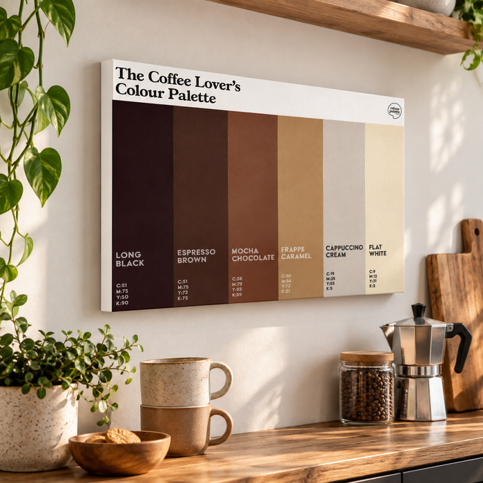 Coffee Lovers Canvas Wall Art Gift featuring the colours of coffee