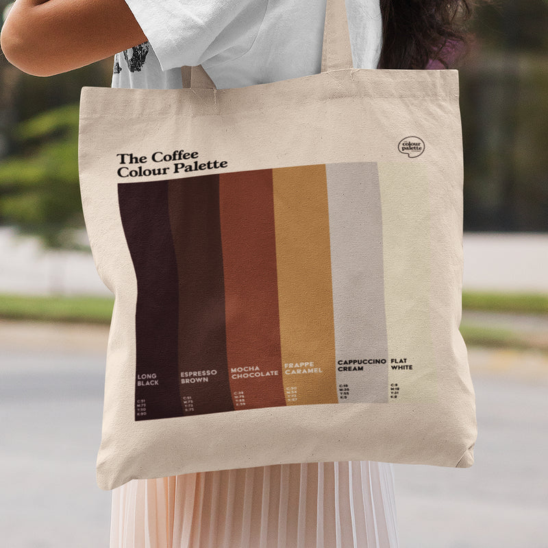 The Coffee Colour Palette heavyweight cotton tote bag