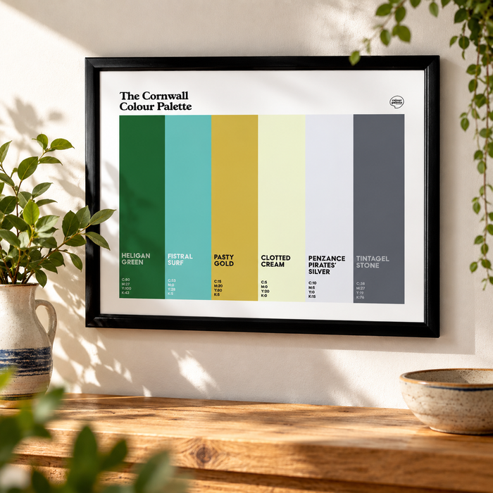 Cornwall Colour Palette and colours of Cornwall framed print