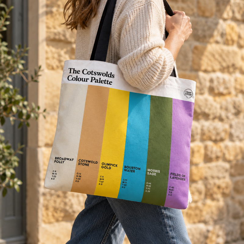 Cotswolds tote and shopping bag featuring the colours of The Cotswolds