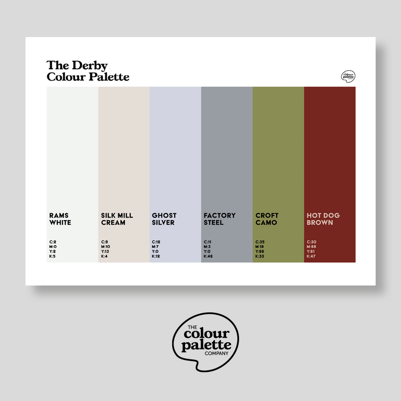 The Derby Colour Palette Art Print (A2 & A3) | Derby Wall Art