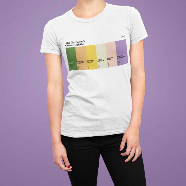 Gardeners T-shirt featuring the colours of gardening