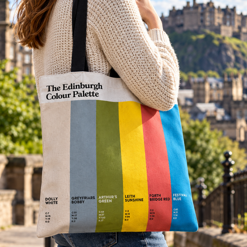 Edinburgh tote bag gift featuring the colours of Edinburgh