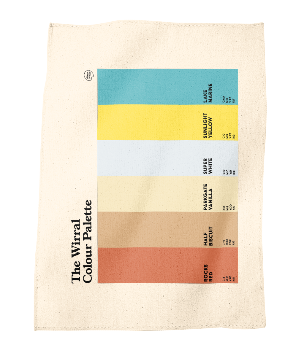 The Wirral Colour Palette tea towel