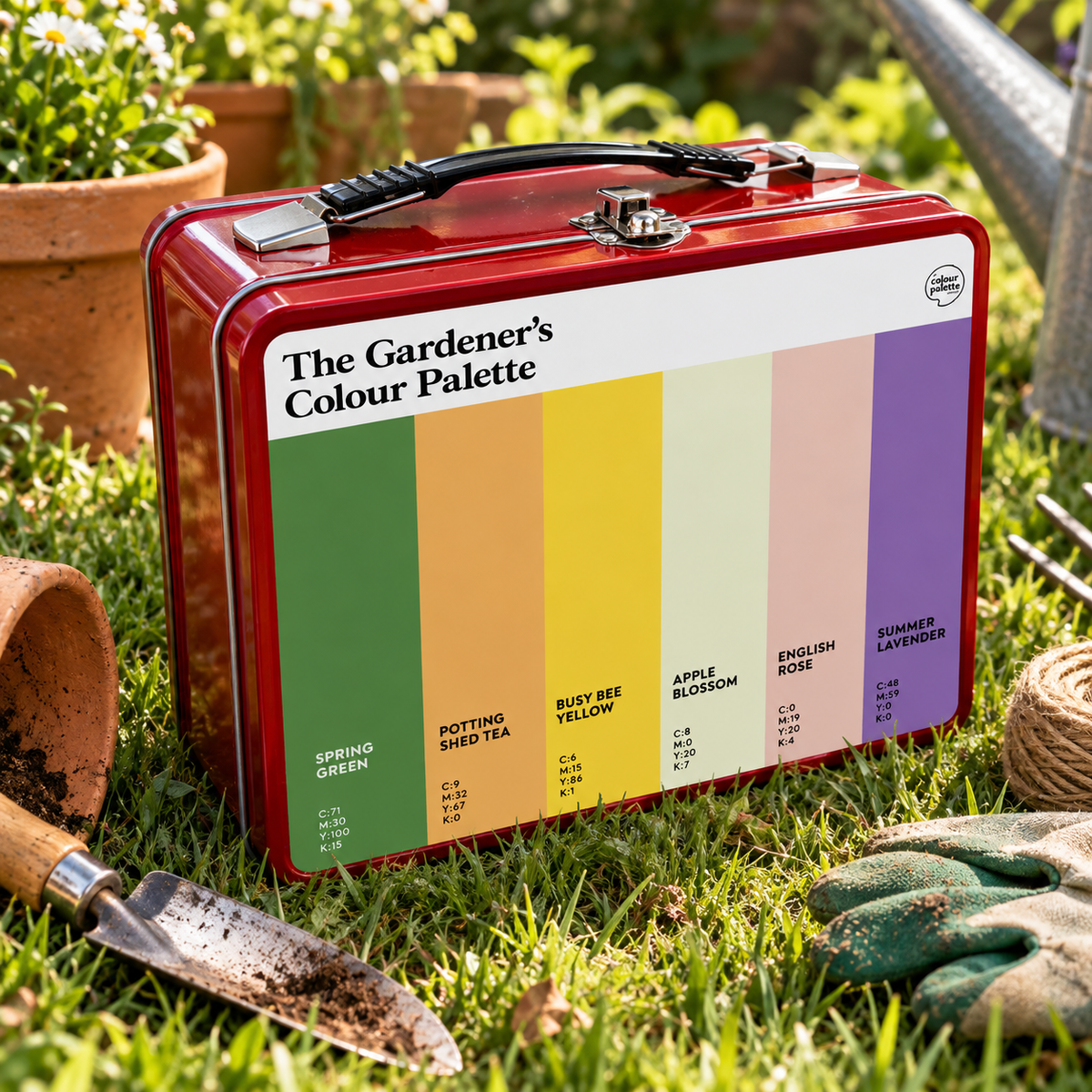 gardeners colour palette metal storage box