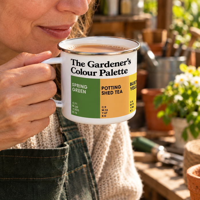 gardeners enamel outdoors mug gift