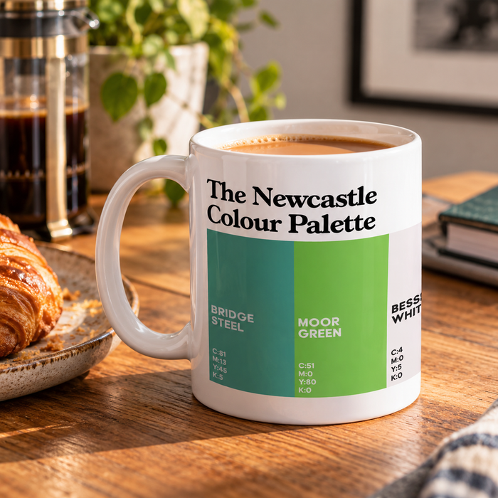 Newcastle mug featuring the colours of Newcastle