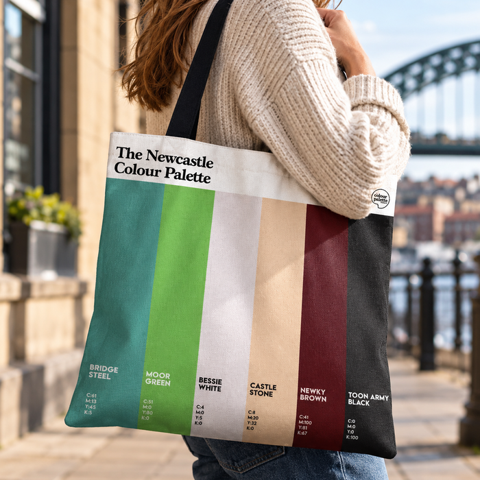 Newcastle shopping and tote bag featuring the colours of newcastle