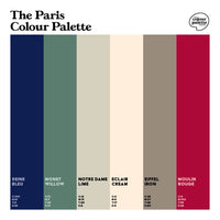 The Paris Colour Palette featuring the colours of Paris France in six colour swatches