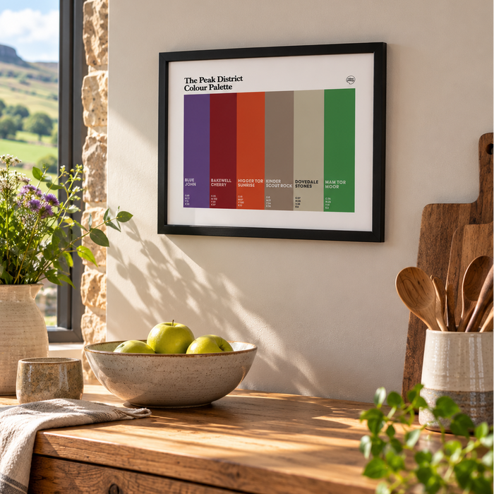Peak District framed art print showing the colours of the Peak District