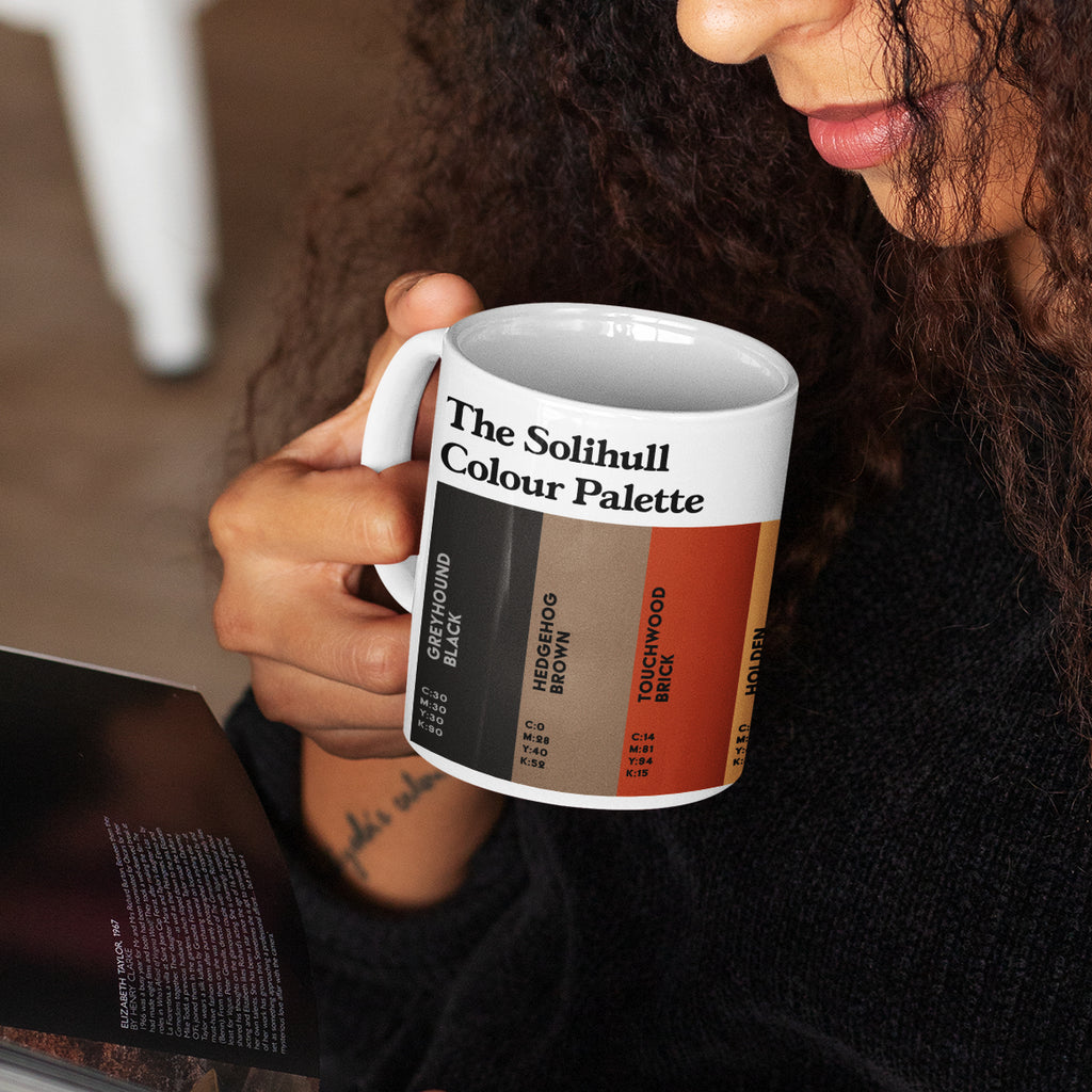 Solihull Colour Palette Mug – Greyhound Black to Moors Yellow | Solihull Gifts