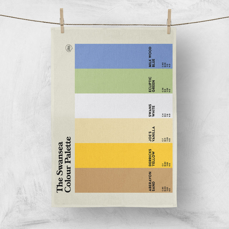 The Swansea Colour Palette Kitchen Tea Towel