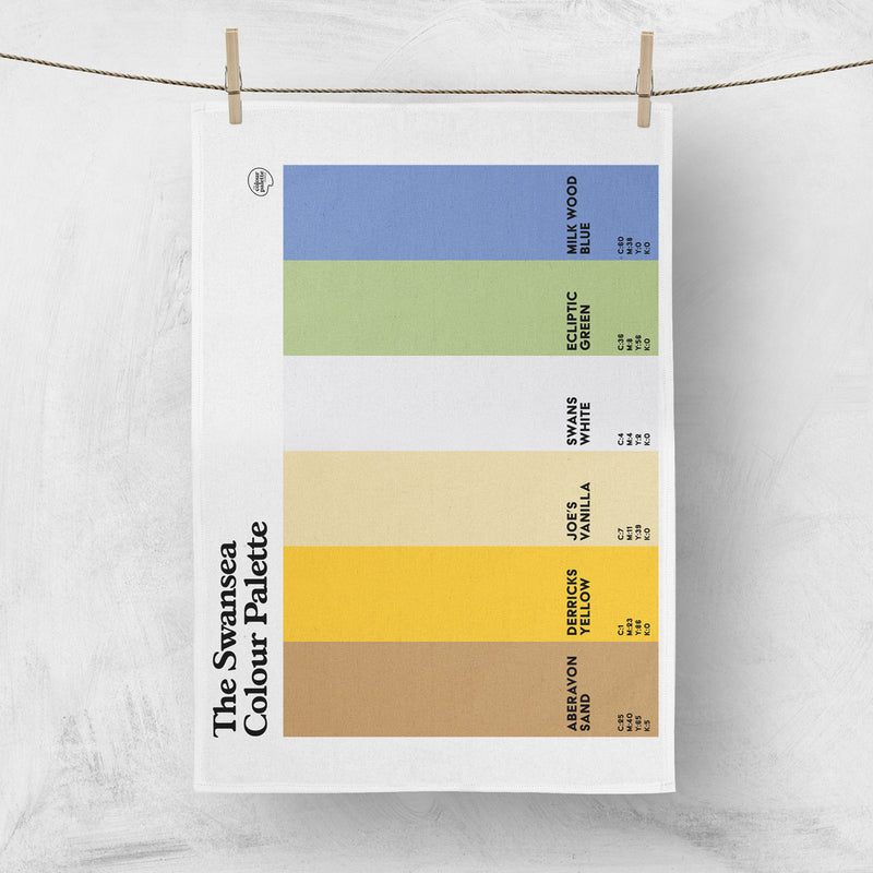 The Swansea Colour Palette Kitchen Tea Towel