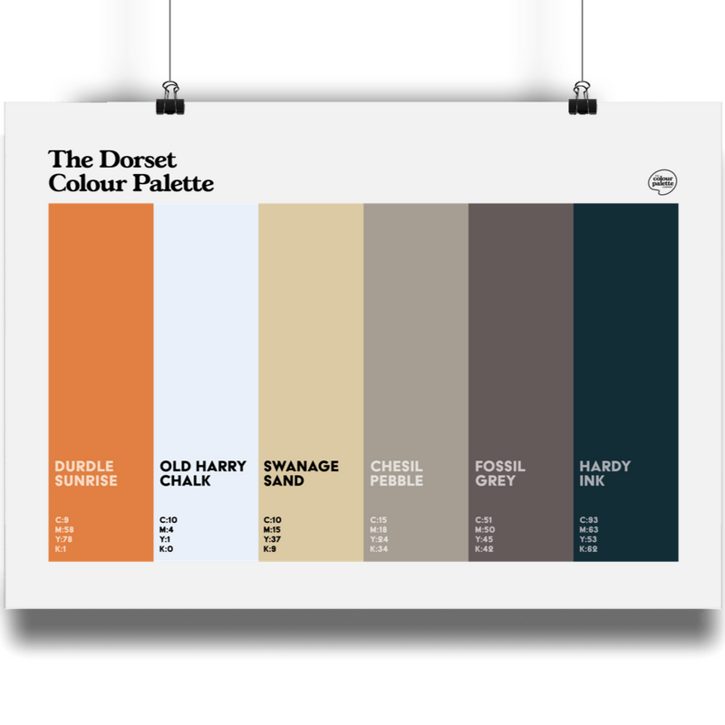 Dorset poster print featuring the Dorset Colour Palette