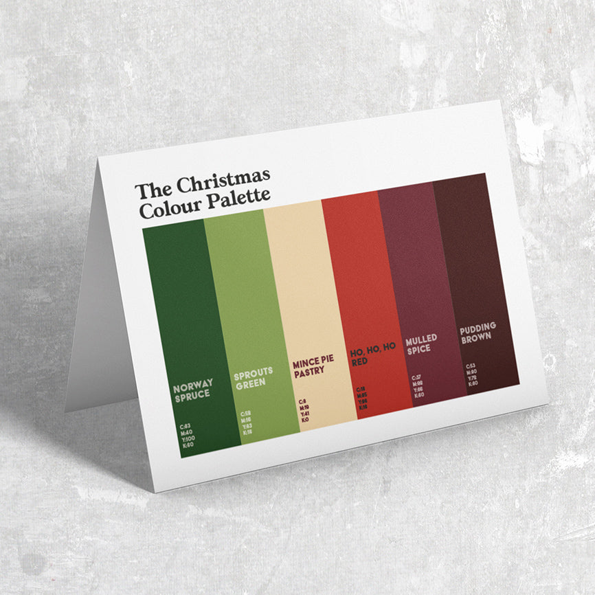 The Christmas Colour Palette x5 Greetings Cards