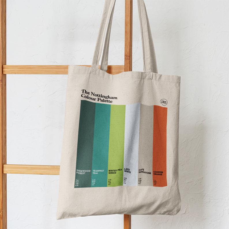 The Nottingham Colour Palette heavyweight cotton tote bag