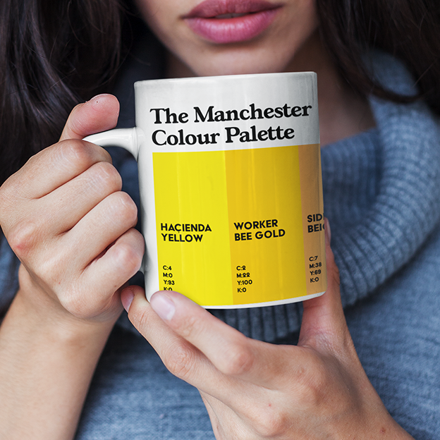 Colours of Manchester on the Manchester Colour Palette Mug
