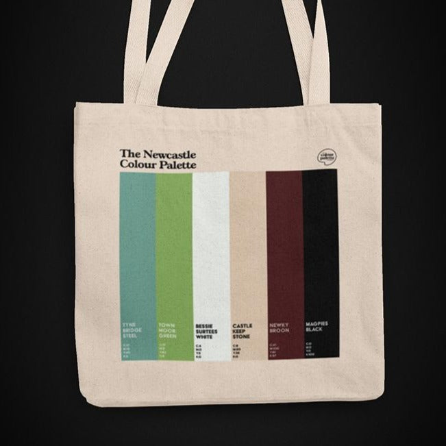 The Newcastle Colour Palette heavyweight tote bag
